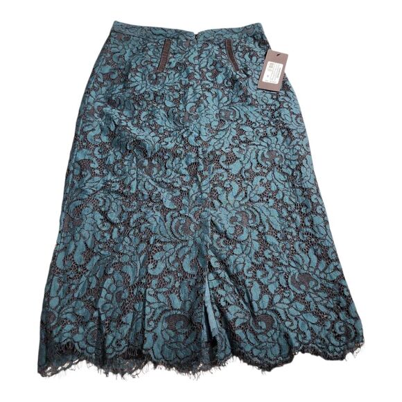 NWT Marciano - Haliah Lace Skirt XS Deep Teal Pencil Formal Chic Party Cocktail - Picture 9 of 9